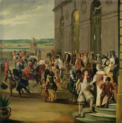 Louis XIV (1638-1715) devant la Grotte de Thétis à Versailles, 1675